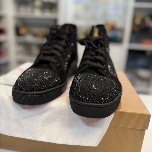 Christian Loubutin 43 - Black High-Top Men's Sneakers - Picture 2 of 9